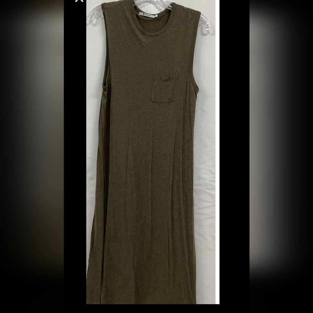 Sleeveless Olive Green Alexander Wang T Midi Dress